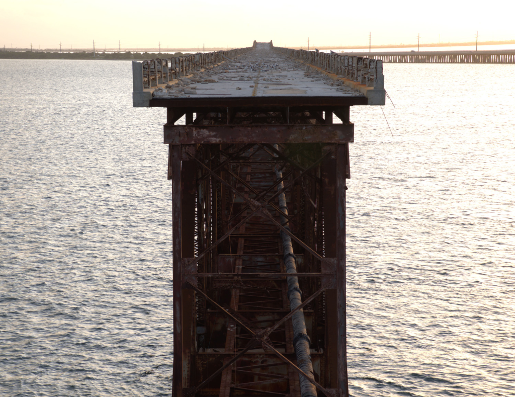 The Overseas Highway built on top of the old Overseas Railway